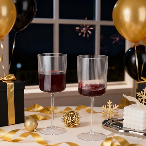 24 Pack 6oz Clear Ribbed Plastic Champagne Flutes L60813
