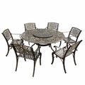 Aluminum 7 Piece Dining Set with Lazy Susan N21719