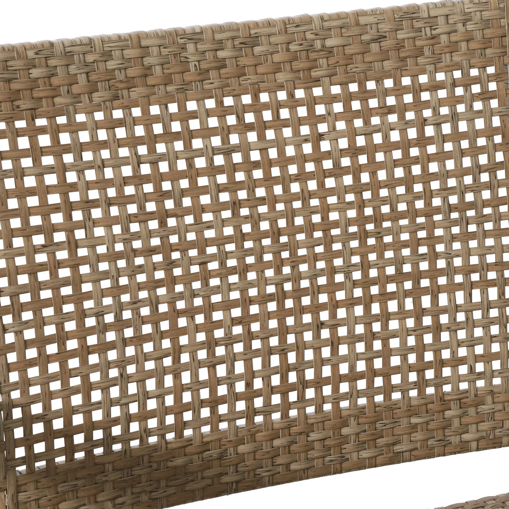 Wicker and Acacia Wood Outdoor Club Chairs, Set of 2 P782