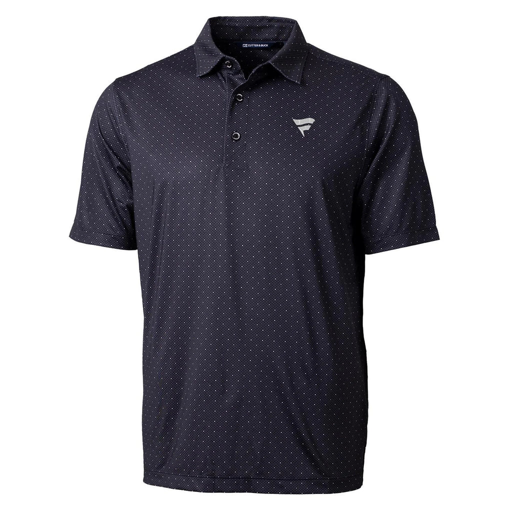 Men's Black Double Dot Print Stretch Polo V430