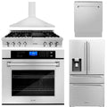 48 Rangetop, Range Hood, Refrigerator with Water and Ice Dispenser, Dishwasher, Wall Oven V5043