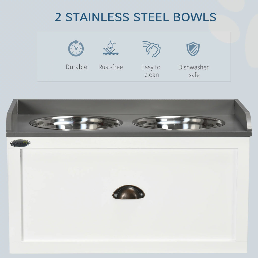 Large Elevated Dog Bowls with 2 Stainless Steel Bowls G498805