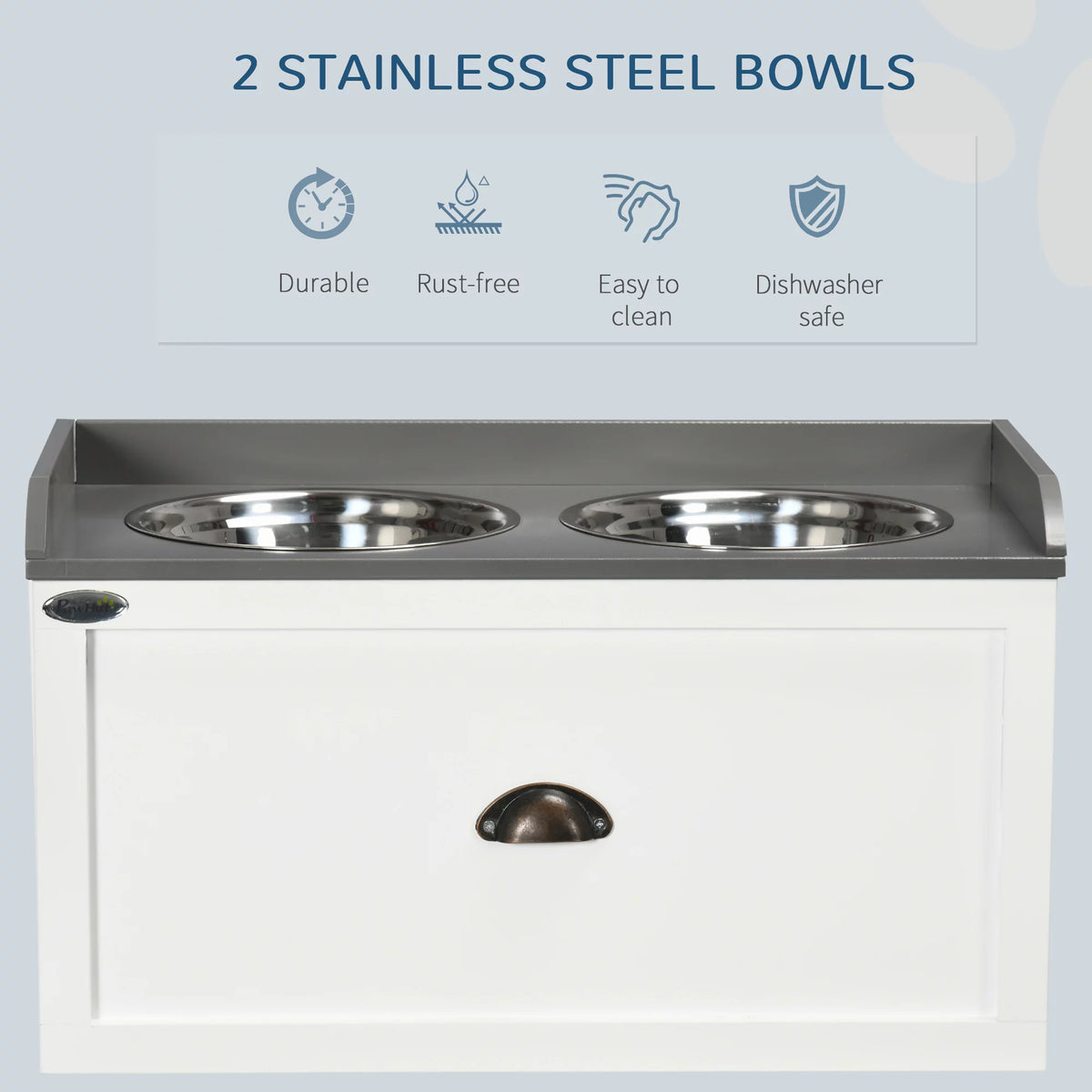 Large Elevated Dog Bowls with 2 Stainless Steel Bowls G498805