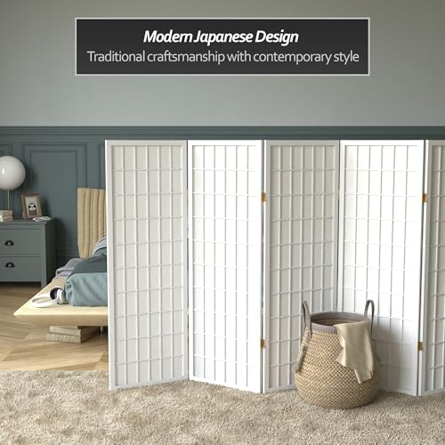 White 3 Panels 4 ft. Short Window Pane Shoji Screen U732