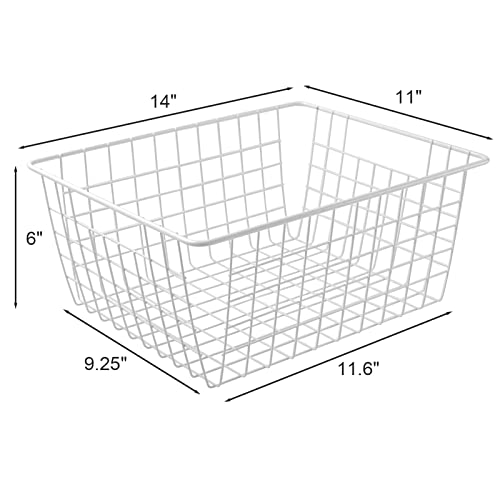 White Wire Storage Baskets Set of 4 G4649