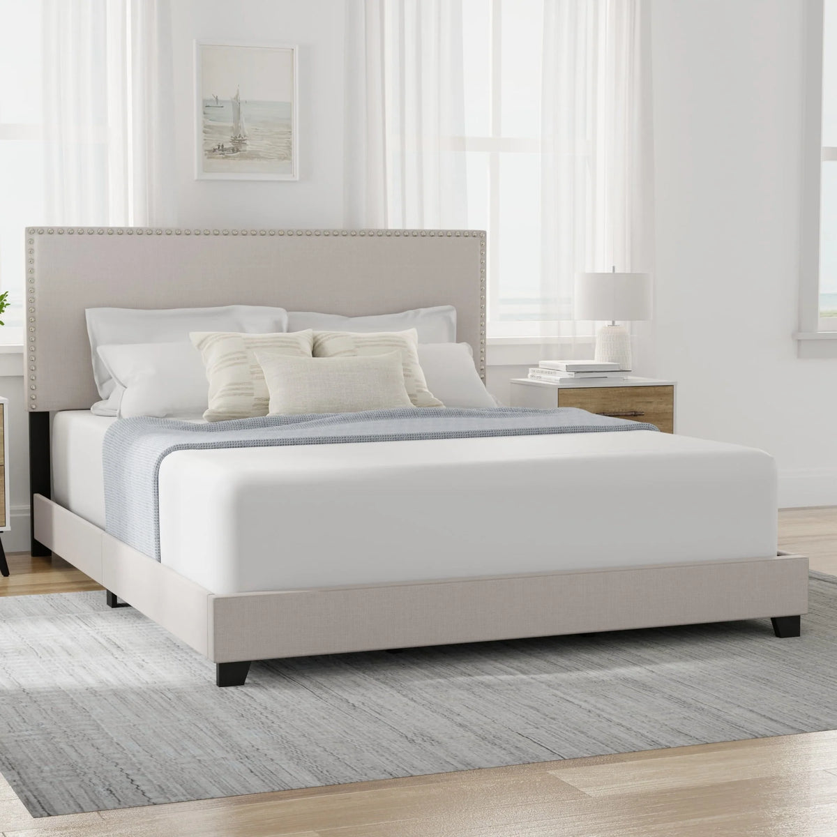 Charcoal Faux Leather Queen Bed D348350