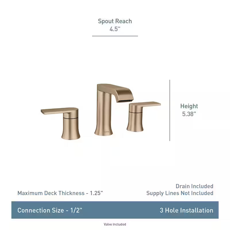 8 in. Widespread Double Handle Bathroom Faucet in Bronzed Gold B8551