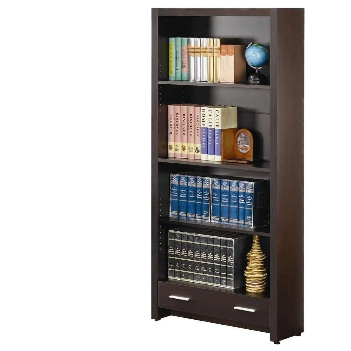 4 Piece Set with Desk Mobile File Cabinet Office Chair and Bookcase J2268