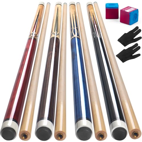 4 Pcs 58 Inch Canadian Maple Wood Pool Cue Stick X688