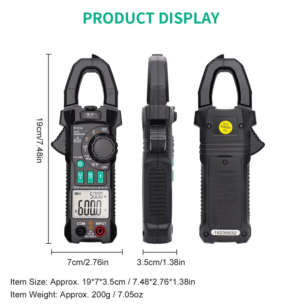 6000 Count True RMS AC DC Clamp Meter H841
