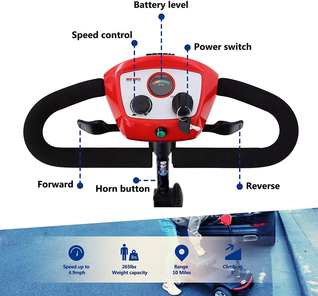 Red 4 Wheel Mobility Scooter 265lbs I6379