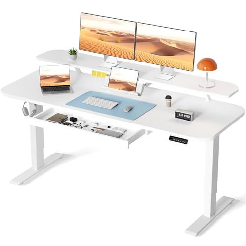 Black Electric Standing Desk with Drawers I6087
