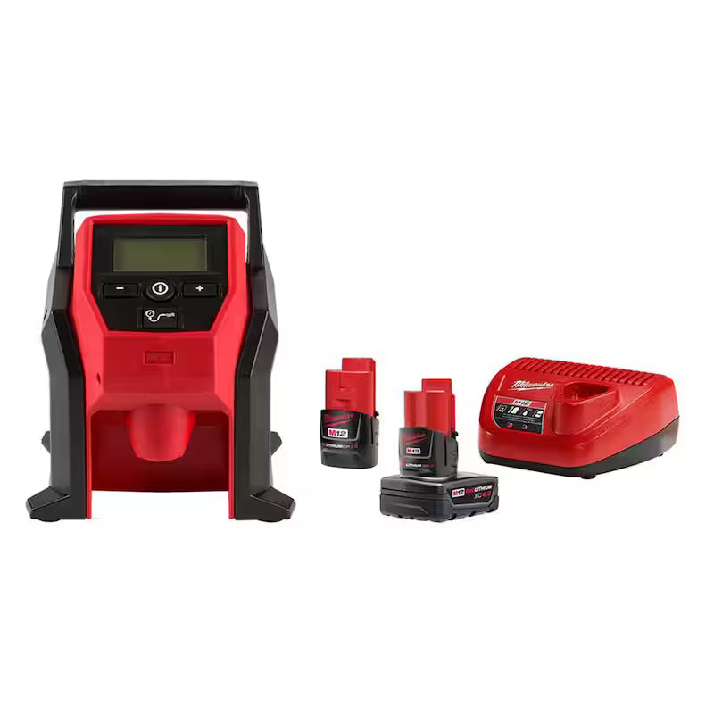 12-Volt Cordless Electric Inflator Kit with Battery Packs and Charger C21576