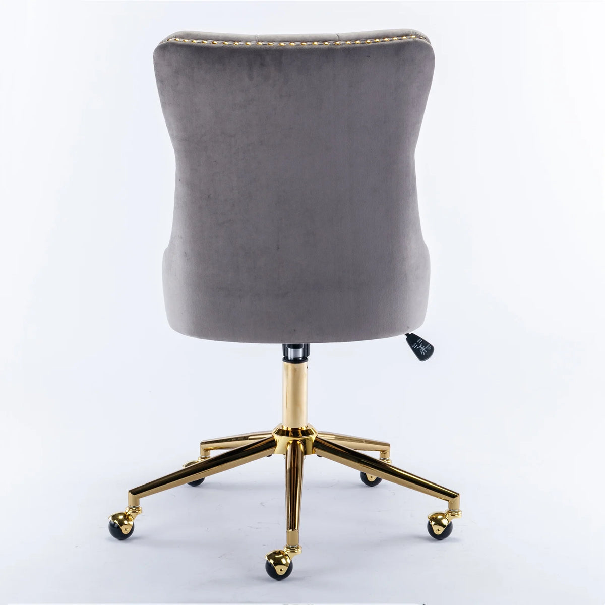 Velvet Upholstered Tufted Office Chair with Golden Metal Base C319