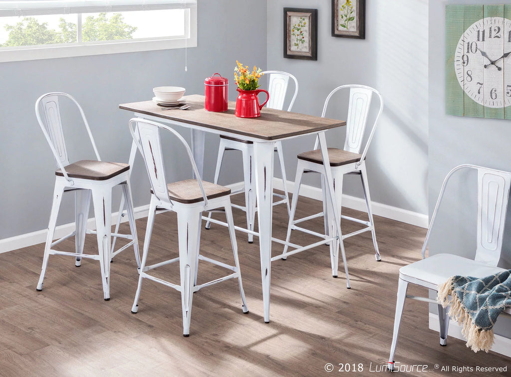 High Back Counter Stool Set of 2 M9427