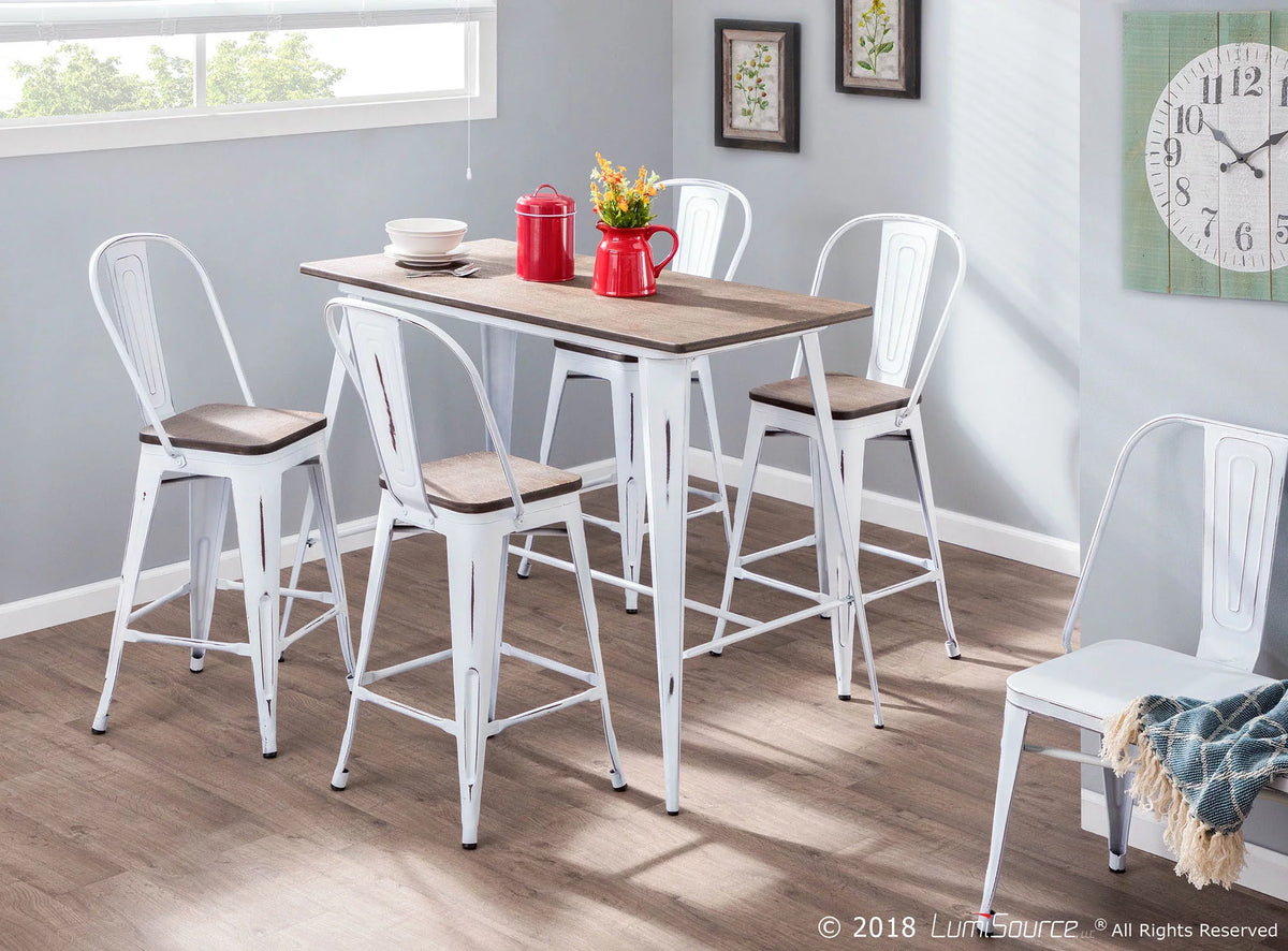 High Back Counter Stool Set of 2 M9427