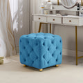 Velvet Tufted Square Ottoman S899