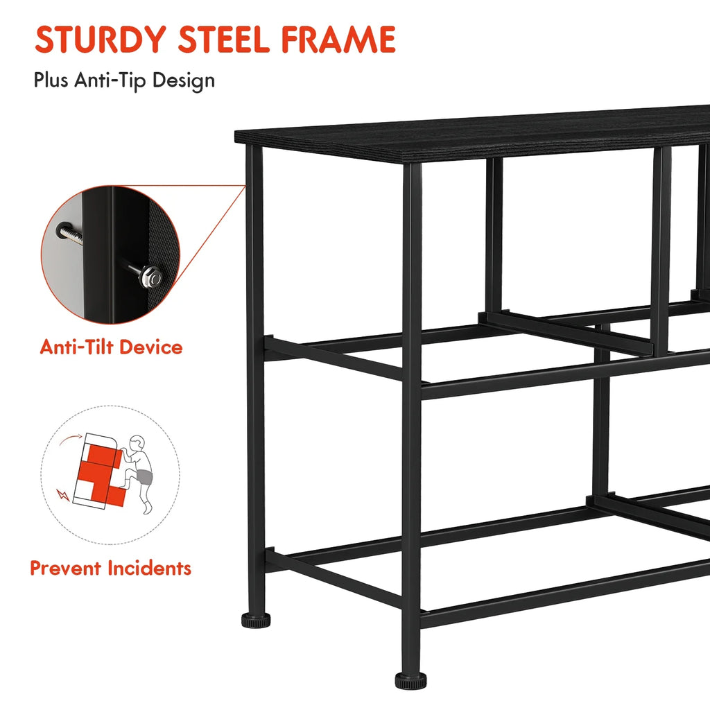 Black 5 Drawer Fabric Dresser T16799