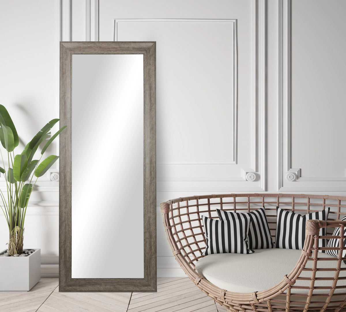 27 x 70 Rectangular Full Length Gray Mirror L8702