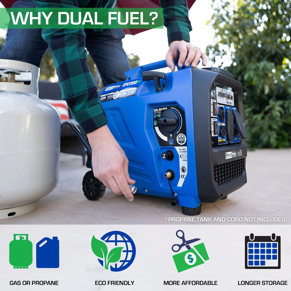 2300 Watt Dual Fuel Inverter Generator with CO Alert R294353