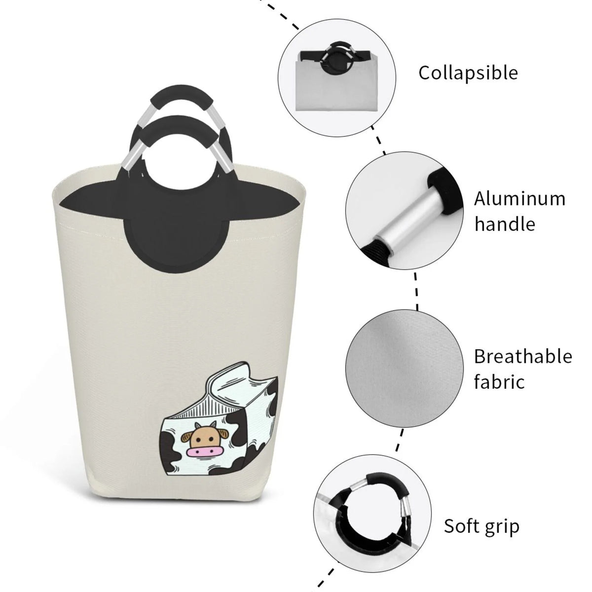 Collapsible Laundry Basket Hamper 50L P83373