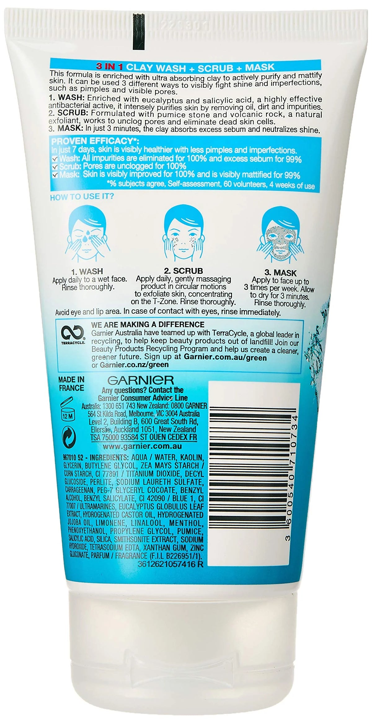 3In1 Wash Scrub Mask O91001