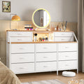 Black Fabric 13 Drawer Dresser W6084