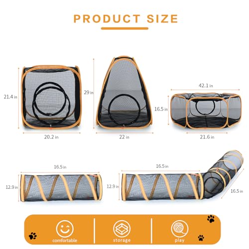 5 in 1 Outdoor Cat Tents with Tunnels T397395