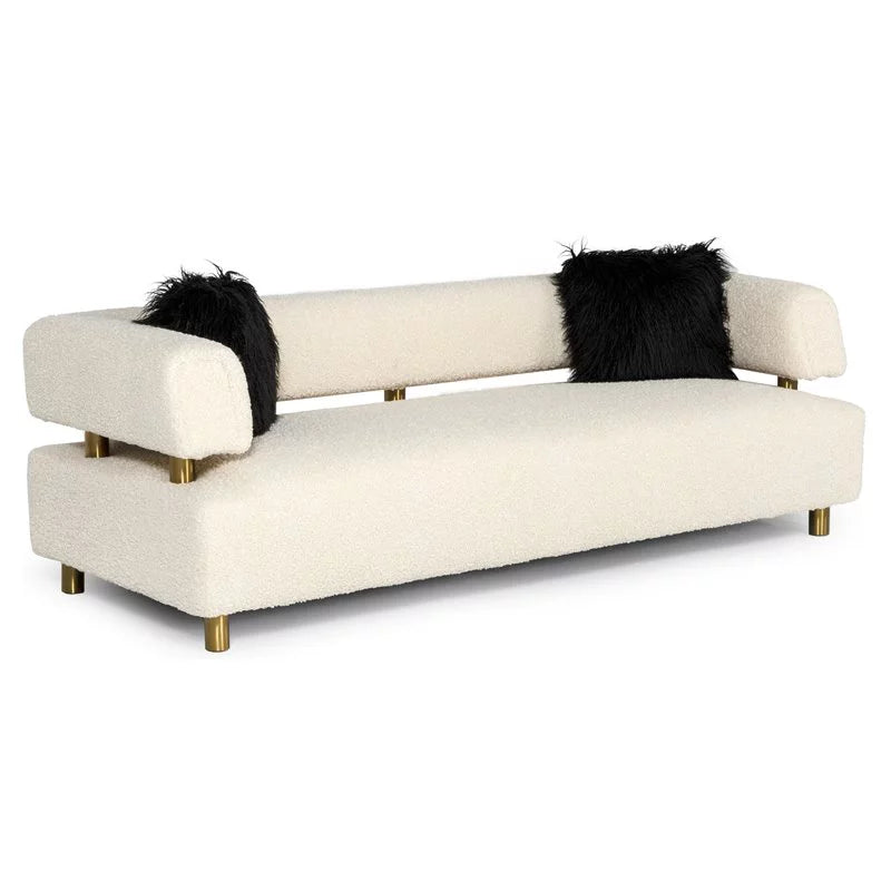 Beige Polyester Fabric & Stainless Steel Sofa M67211