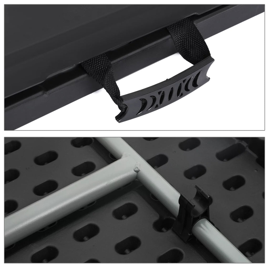 11 Pieces 6 Ft Black Foldable Plastic Card Table and Chair Set Y60443
