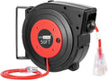50 Feet Retractable Extension Cord Reel with Swivel Bracket and LED Light Connector Y211