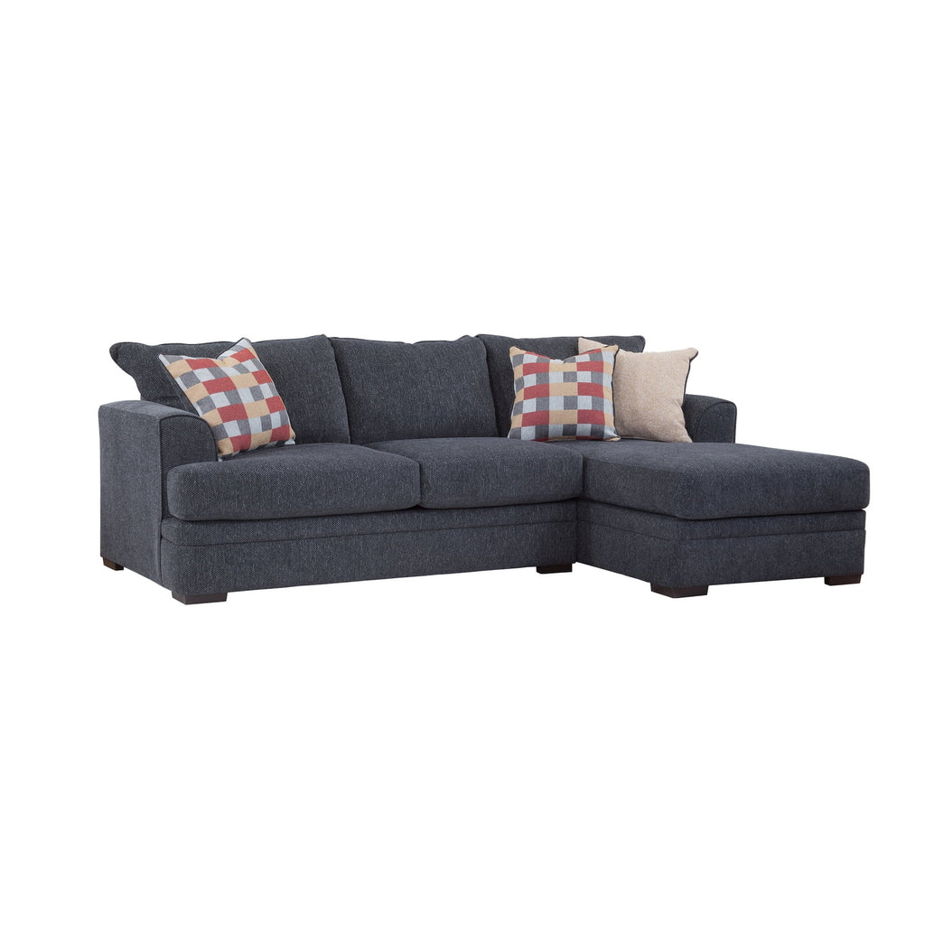 Charcoal Two Piece Sectional Sofa with Three Throw Pillows R4627