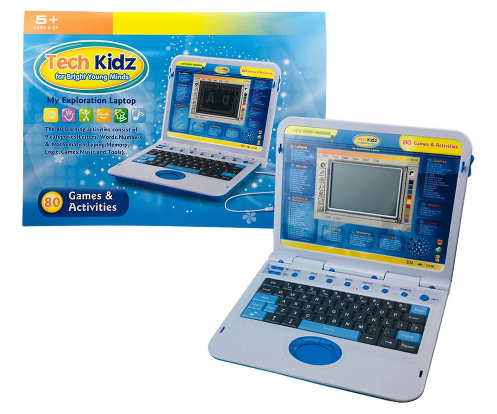 Blue Educational Interactive Toy Computer with 80 Games and LCD Screen G241