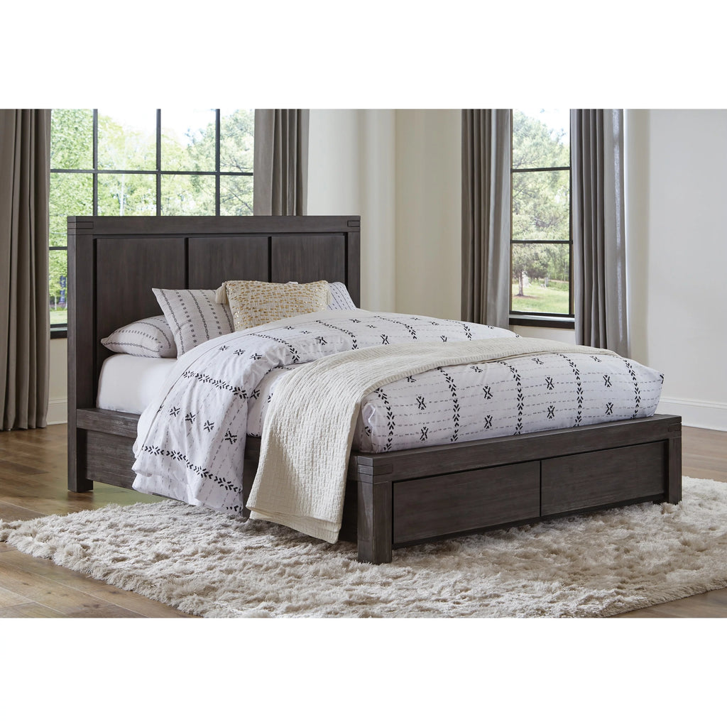 King-size Solid Wood Platform Bed E97068