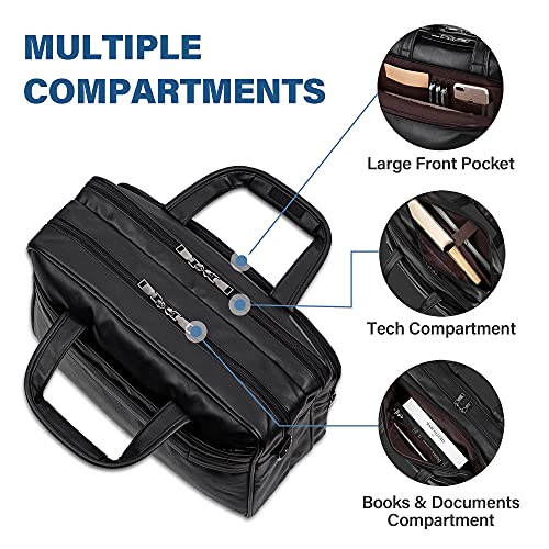 Leather Laptop Bag 15.6 Inch 17.3 Inch Messenger Briefcase V192