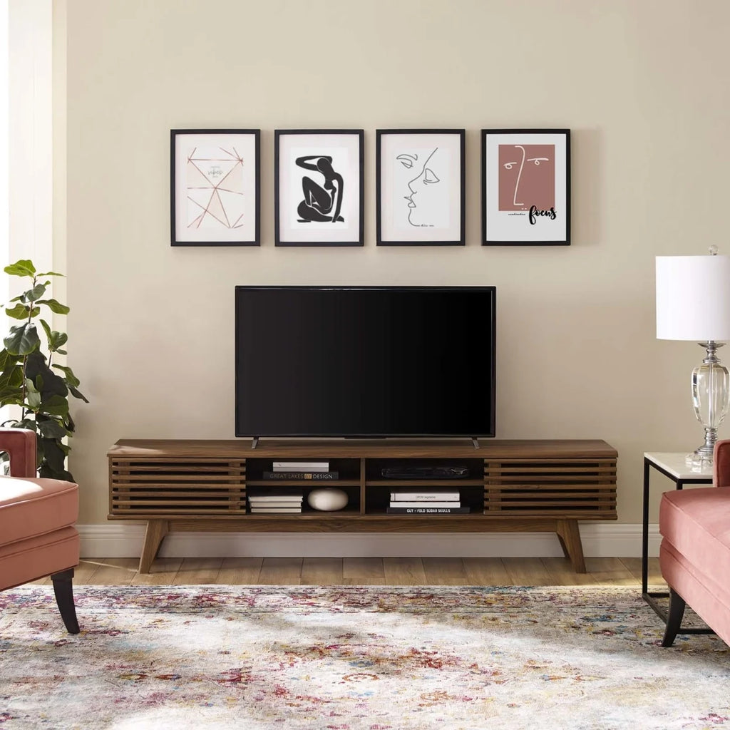 70" Walnut Entertainment Center TV Stand S6224