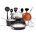 15 Pc Nonstick Copper Cookware Set with Utensils Y5101