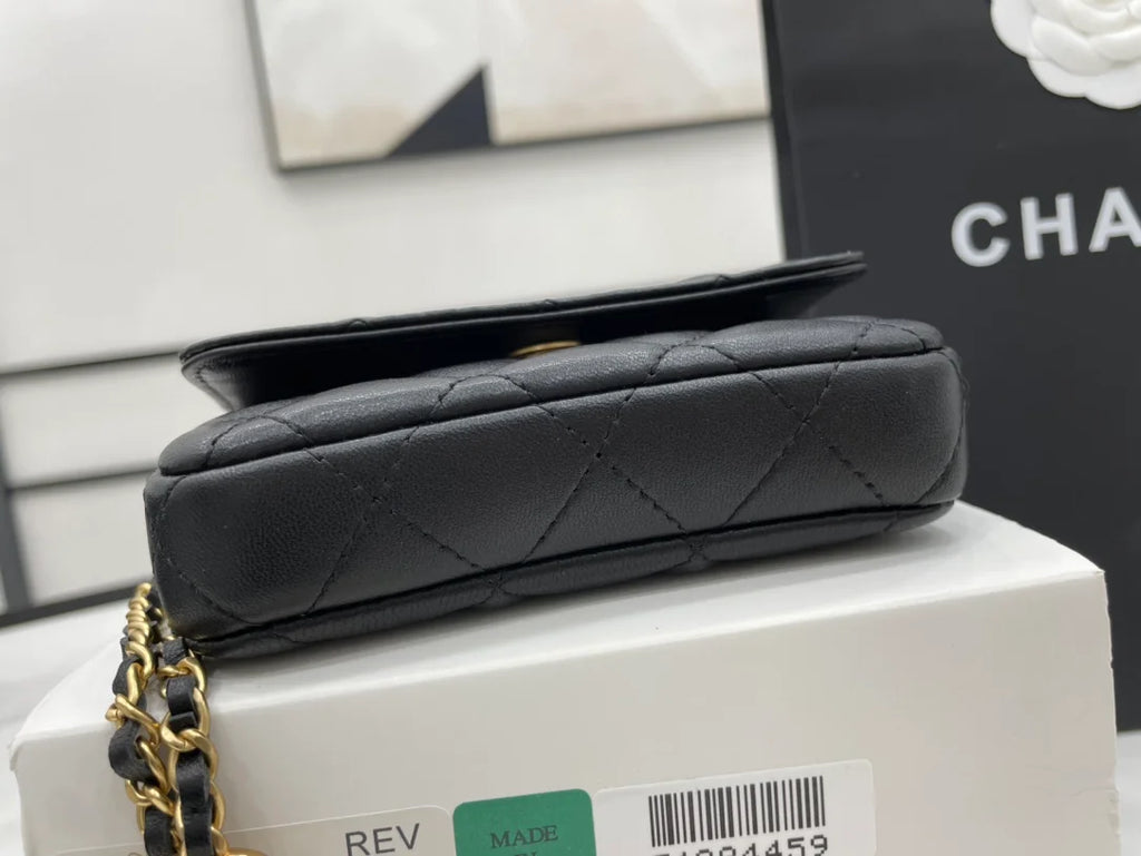 Black Mini Flap Bag W1170