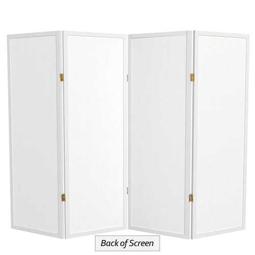 White 3 Panels 4 ft. Short Window Pane Shoji Screen U732