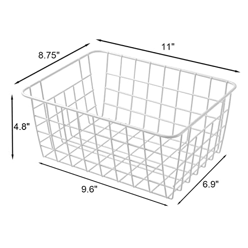 White Wire Storage Baskets Set of 4 G4649