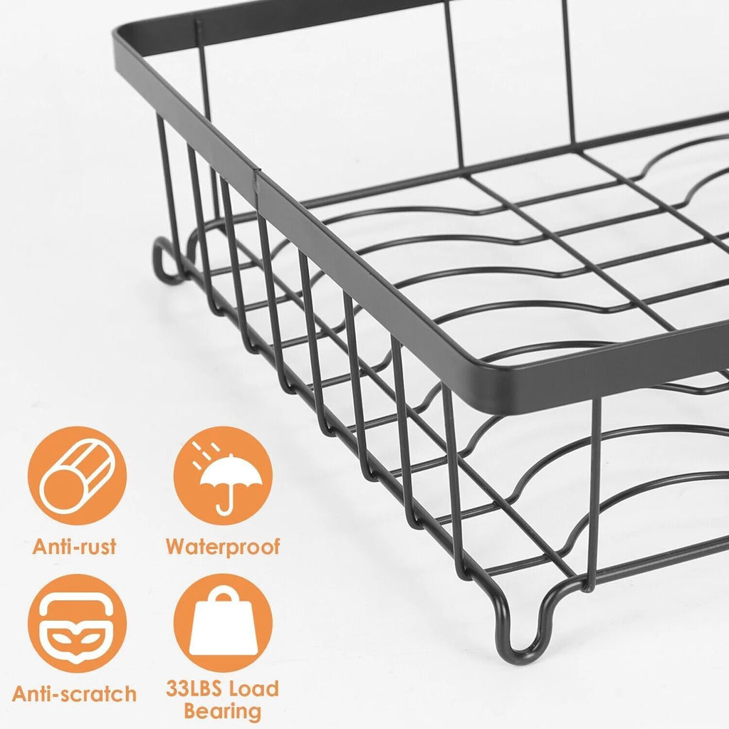 2 Tier Stainless Steel Dish Rack with Drainer J886