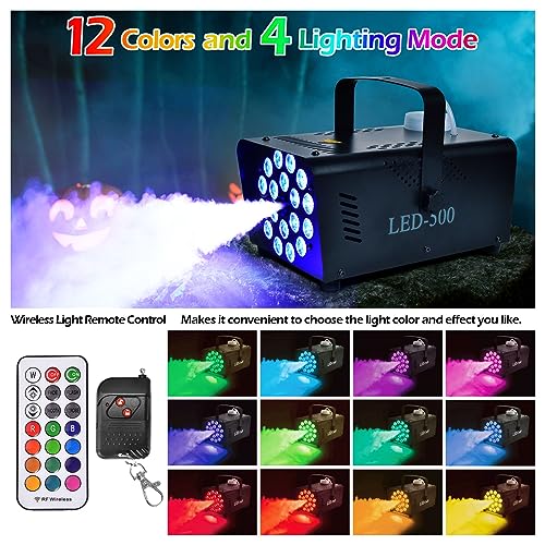 500W Fog Machine with LED Lights and Remote Control N7386
