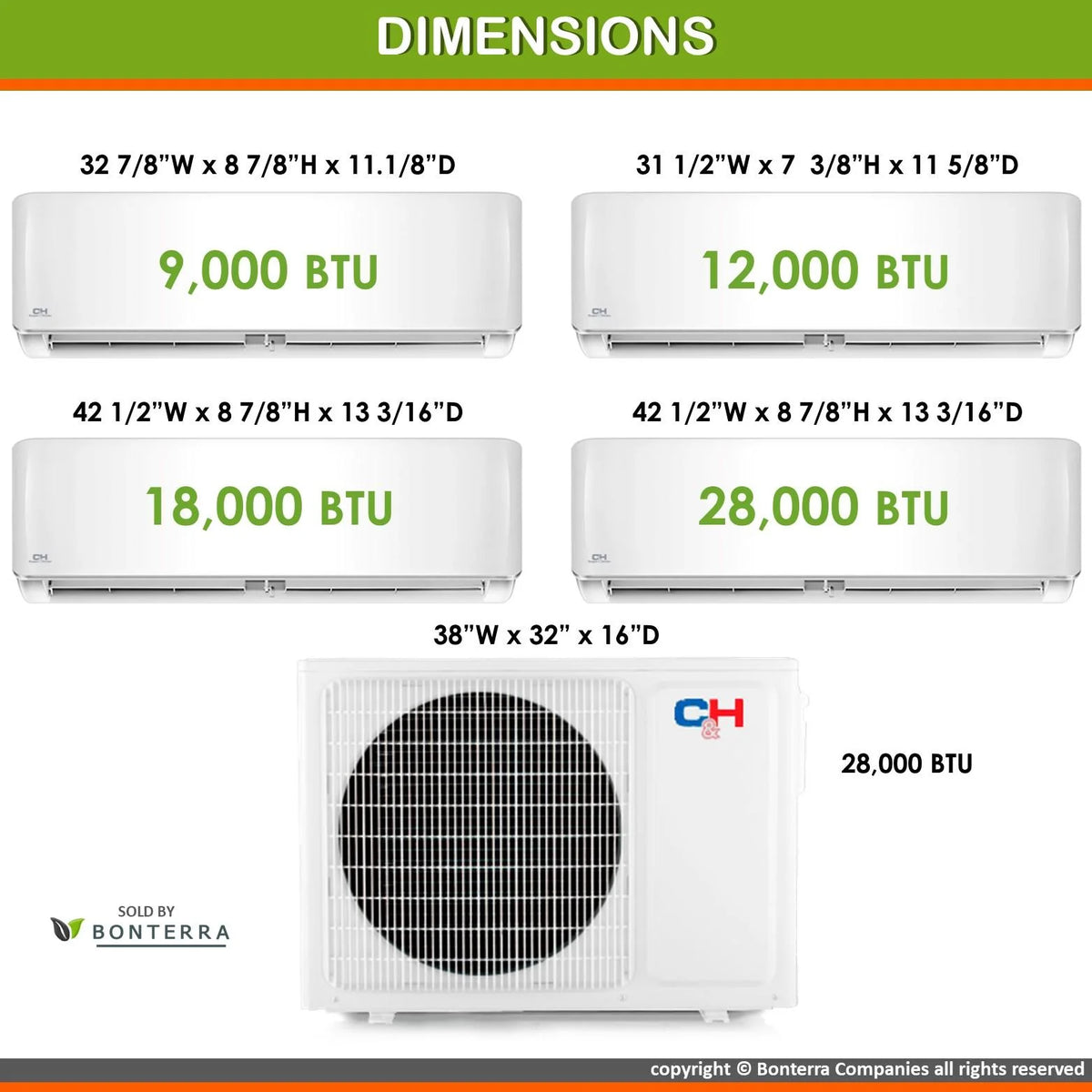 Tri 3 Zone Ductless Mini Split Ceiling Cassette Air Conditioner Heat Pump 9000 12000 12000 W140052