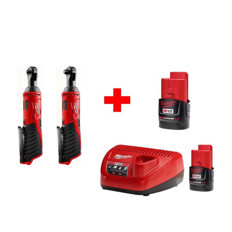 12V Cordless 1/4 in. and 3/8 in. Ratchet Combo Kit with 2.0Ah Batteries Q2417