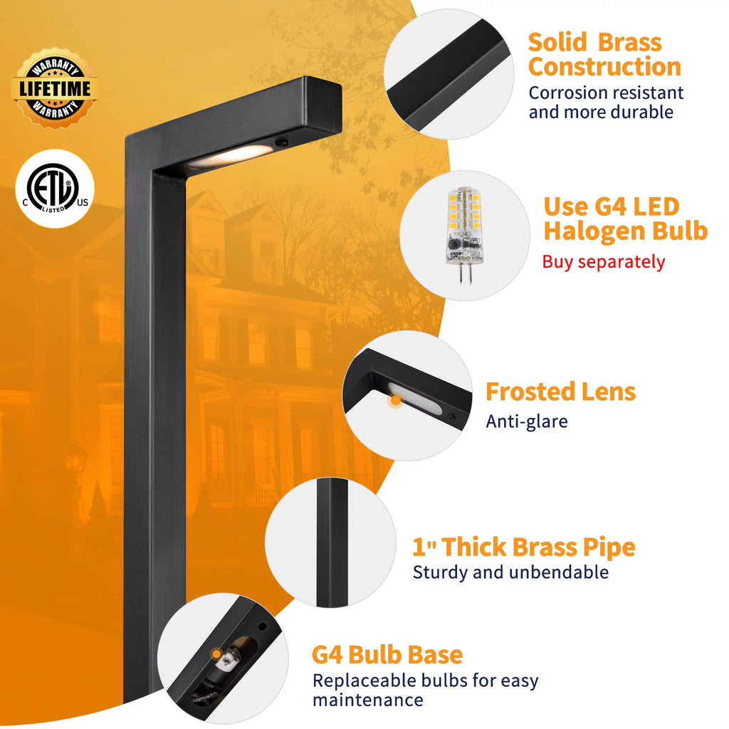 Black 12V Low Voltage LED Landscape Path Lights 4 Pack A94472