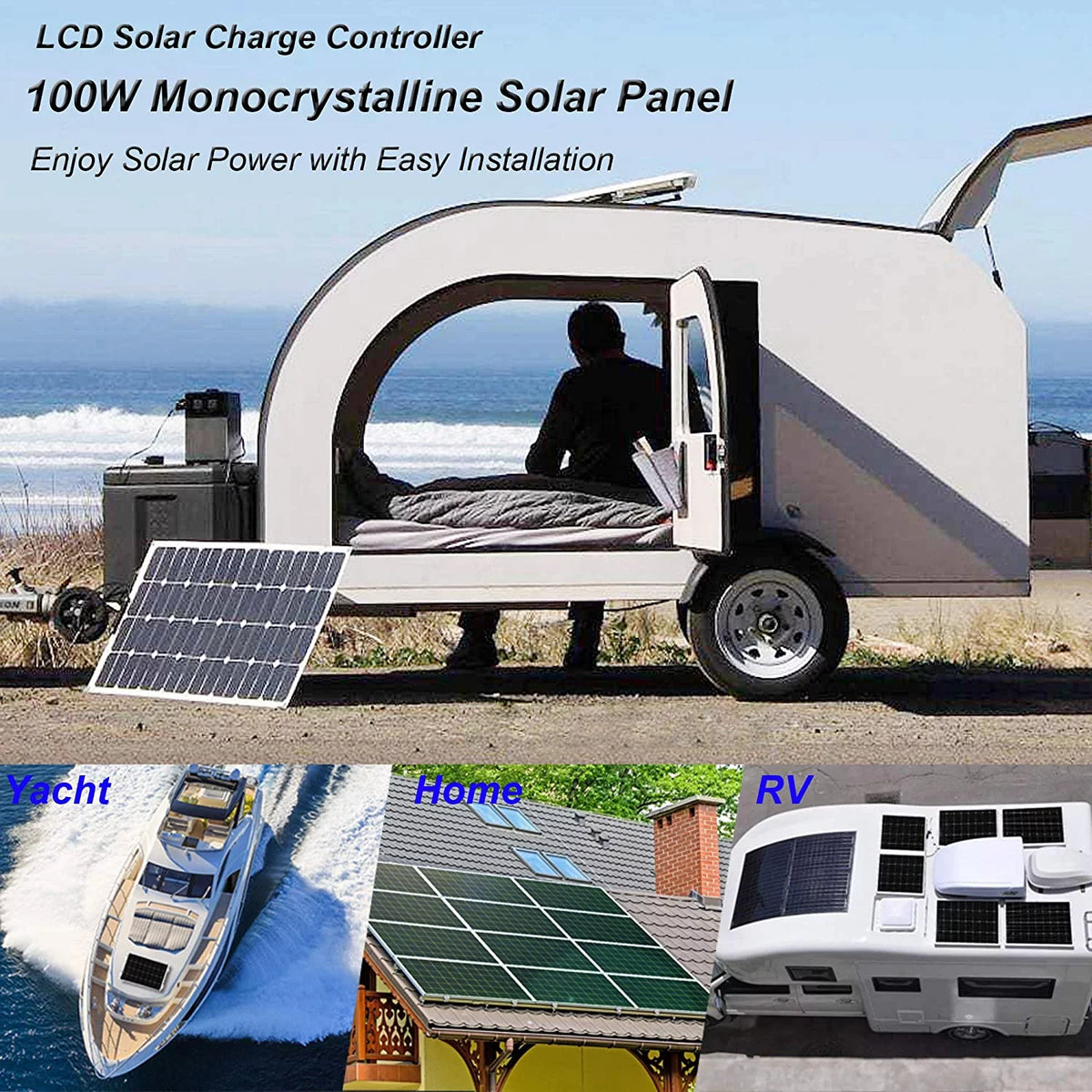 200 Watt 12/24V Monocrystalline Solar Panel Kit K44111