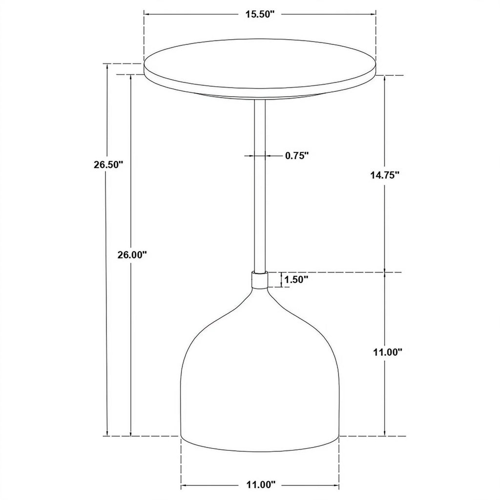 Contemporary Round Marble Top Side Table in Peach and Brown R4831
