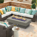 Round 50,000 BTU Gas Fire Pit Table with Lid P9801
