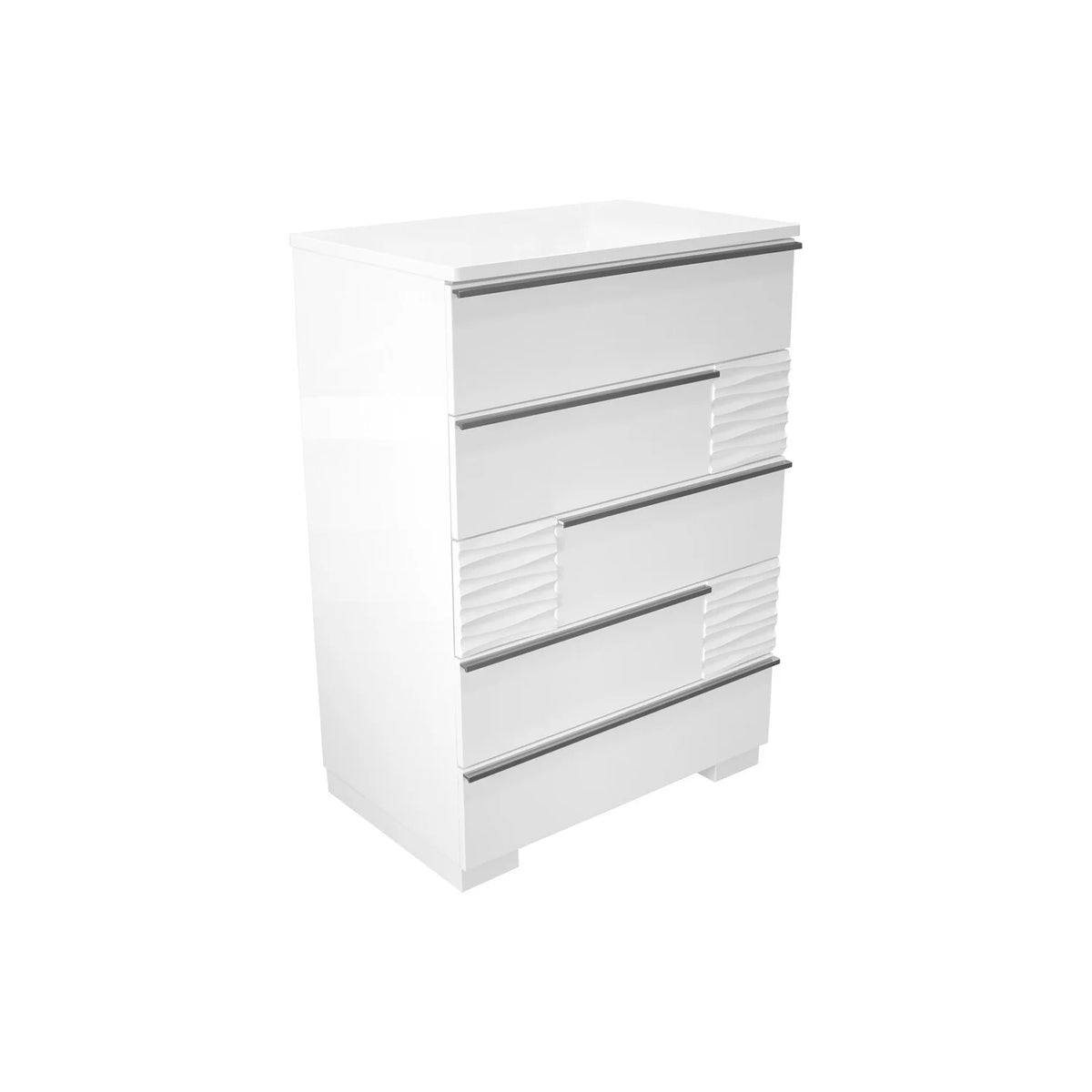 White 5 Drawer Poplar Wood Bedroom Chest D4856