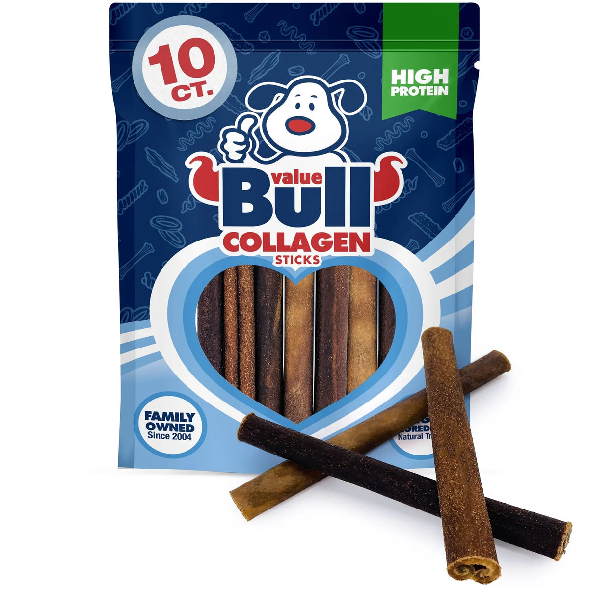 Collagen Sticks Beef Dog Chews Medium 6 Inch 10 Count H797526